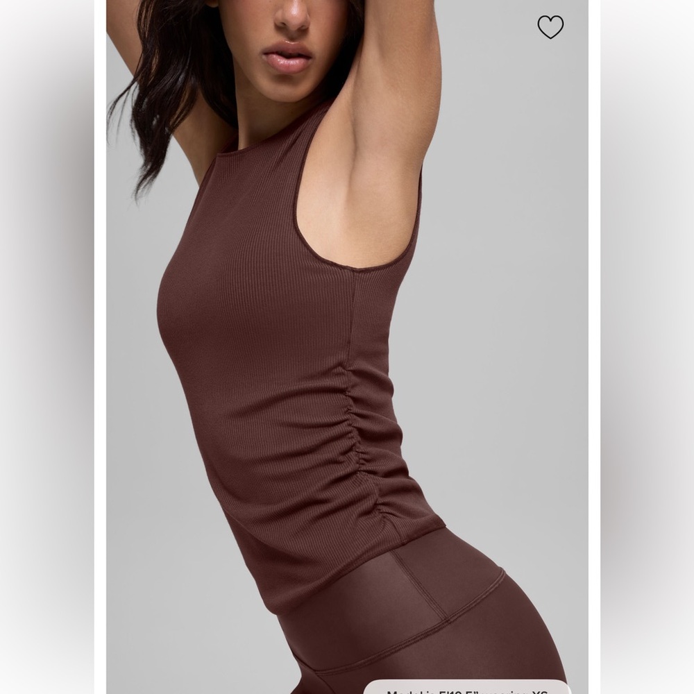 ALO Yoga Ribbed En Pointe Tank - Brownstone - Picture 3 of 4